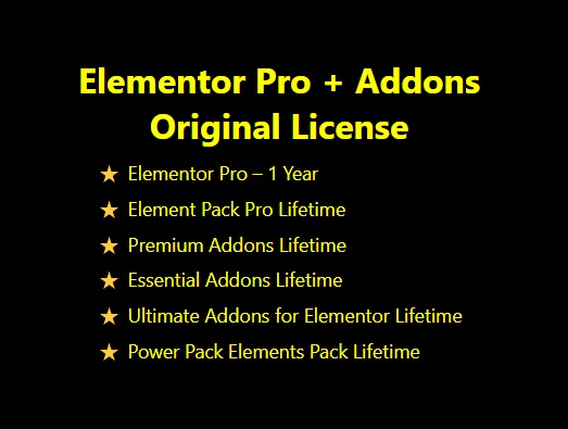 Elementor Pro + Addons Lifetime deal [Original License - HiSEO tools