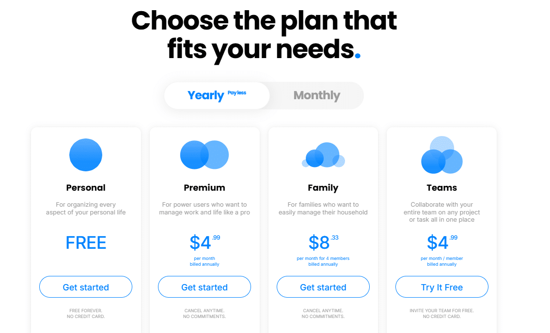 Any.do Family Subscription 1 Year official pricing