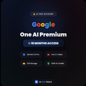 Google One AI Pro premium subscription plan with Gemini 3.5 Pro and 2TB storage