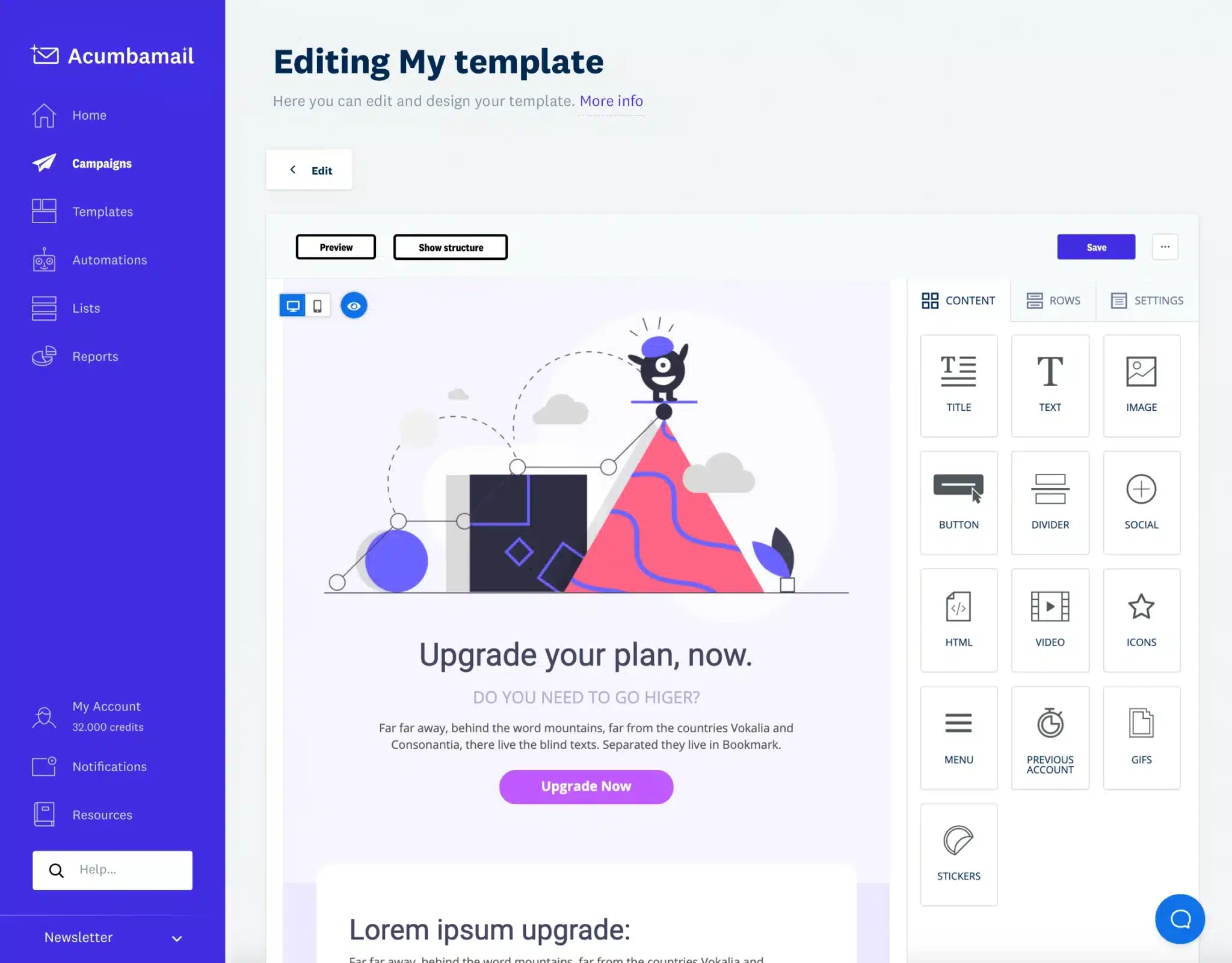 Acumbamail Email Marketing Tool - Automate Your Growth 3 Acumbamail Dashboard Preview