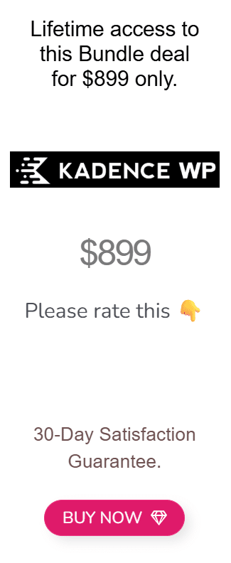 Ultimate Kadence WP Unlimited Sites Lifetime - Full Bundle 3 Kadence WP Official Price