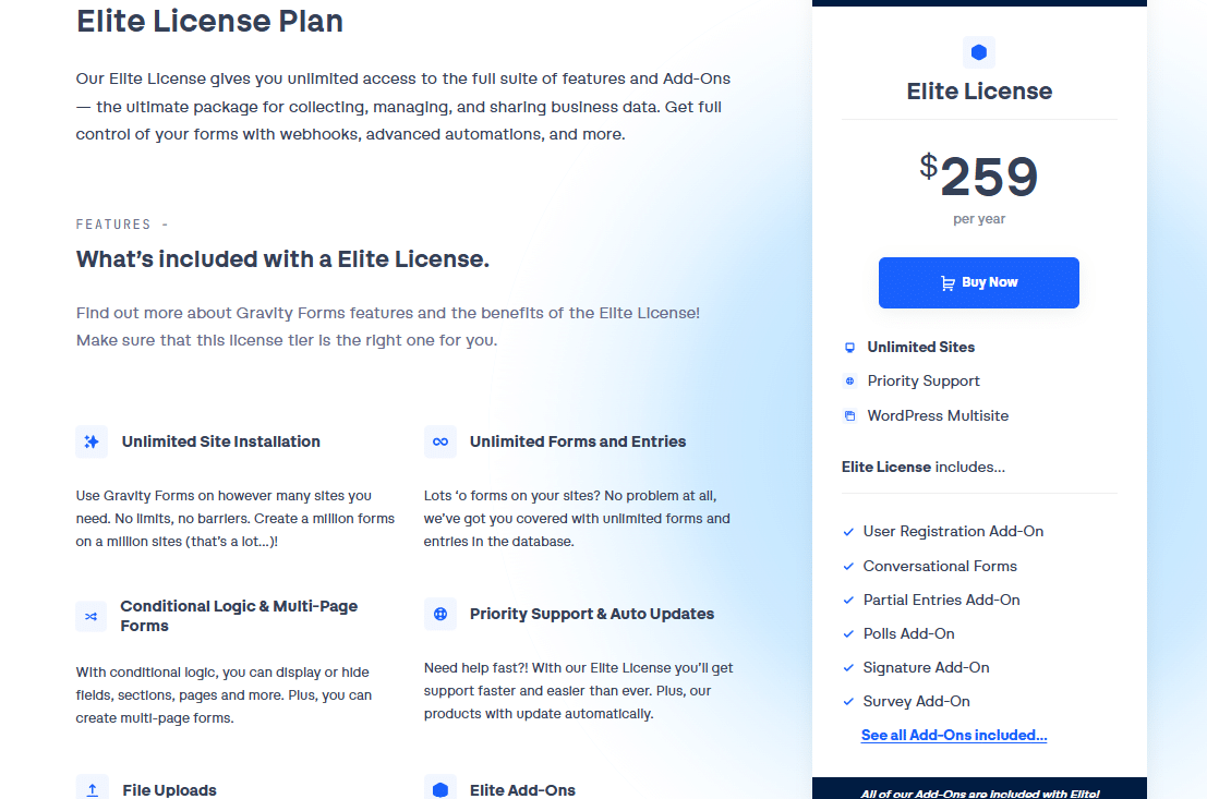 Gravity Forms Elite License - 1 Year Official Access